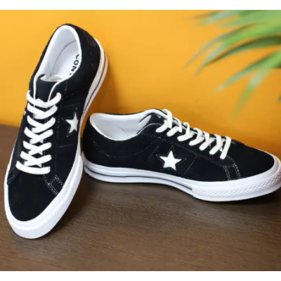 Converse One Star Premium Suede Black Skate Shoes for Men 158369C
